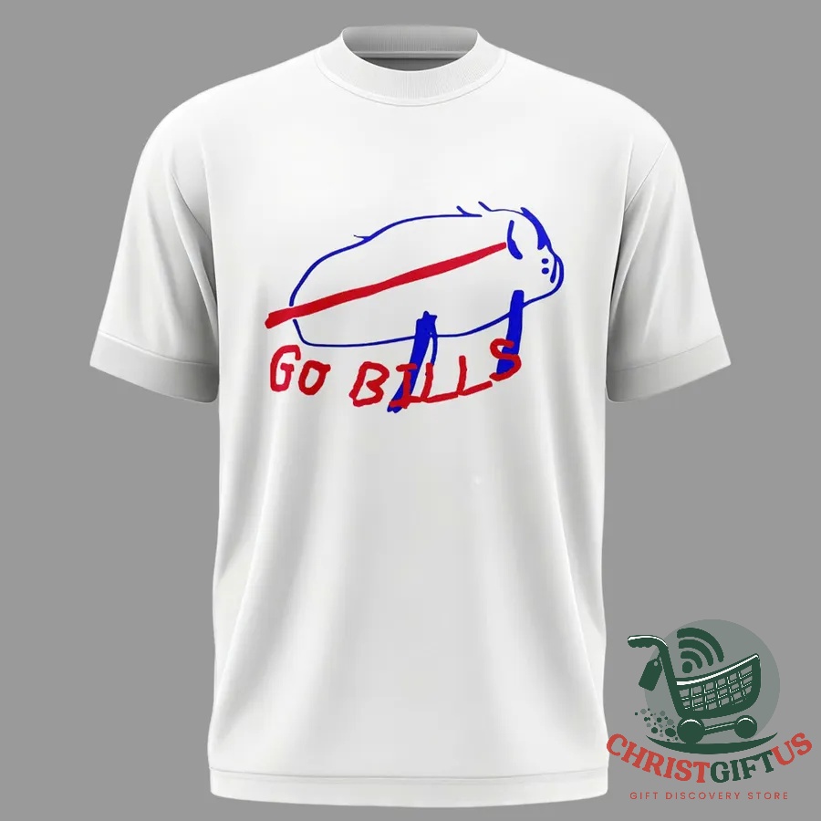 Buffalo Bills Josh Allen Charging Potato Drawing T-Shirt - photo 2