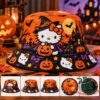 Hello Kitty Halloween 2026 Bucket Hat - front, side, and top views in a product collage