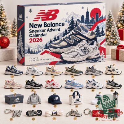 New Balance 2026 Sneaker Advent Calendar - front box with 24 numbered miniature surprises