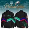 Philadelphia Eagles Philadelphia 76ers Crossover Bomber Jacket - front and back views