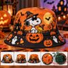Snoopy Halloween 2026 Pumpkin Bucket Hat - front and top views displayed