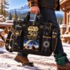 Star Wars 50th Anniversary Tote Bag - front view with anniversary graphic and spacecraft