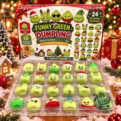 2026 Christmas Dumpling Squishies Advent Calendar - package and tray of character figures