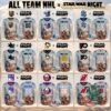 All NHL Teams x Star Wars Night 2026 Hockey Jersey - team jersey and matching cap collage