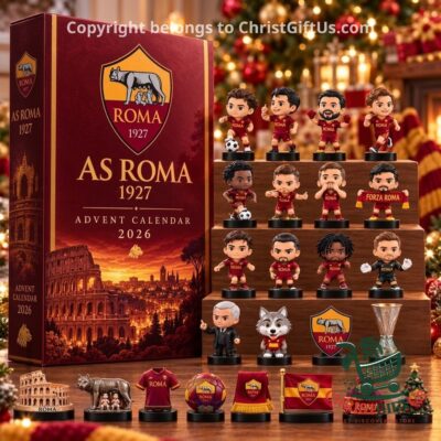 AS Roma 2026 Holiday Advent Calendar - front display with collectible figures