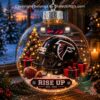 Atlanta Falcons Rise Up Est. 1965 Christmas Globe Ornament - front view