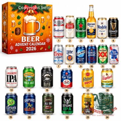 Beer 2026 Advent Calendar - box with numbered beer cans and bottles displayed