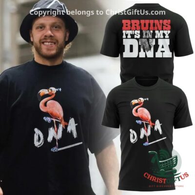 Boston Bruins It's My DNA Flamingo T-Shirt - front and back shirt views