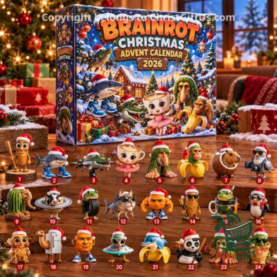 Brainrot Christmas 2026 Advent Calendar - front box artwork with numbered character figures