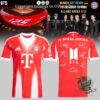 BTS FC Bayern Munich Arirang World Tour 2026 Signature Football Jersey - front and back views