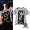 Heather grey Eddie Vedder photo T-shirt shown on stage and flat