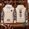 Chicago Bears Native American Heritage Month Hoodie - front and back views with geometric sleeve patterns