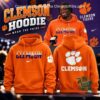 Clemson Tigers Wordmark and Paw Hoodie - front and back views with model display