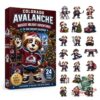 Colorado Avalanche Mascot Holiday Adventures Advent Calendar 2026 - front packaging with Bernie mascot scenes
