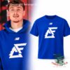 Cooper Flagg New Balance Logo T-Shirt - front view beside a model wearing the shirt