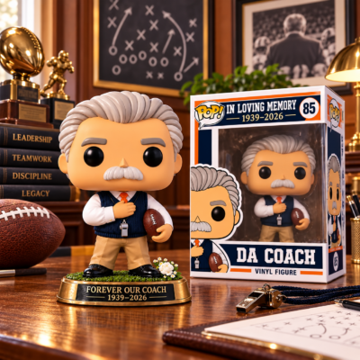 Da Coach In Loving Memory 1939-2026 Funko Pop Figure - front view with memorial box
