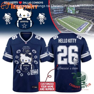 Dallas Cowboys x Hello Kitty 2026 Football Jersey - front and back views