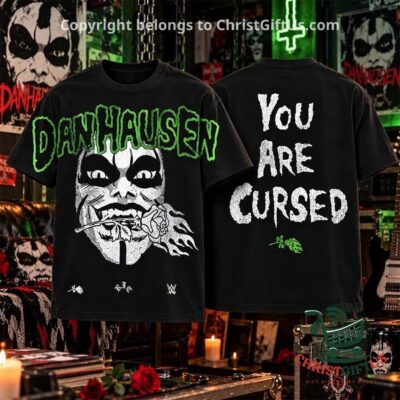 Danhausen x Civil Regime Burning Rose You Are Cursed T-Shirt - front and back views with rose graphics