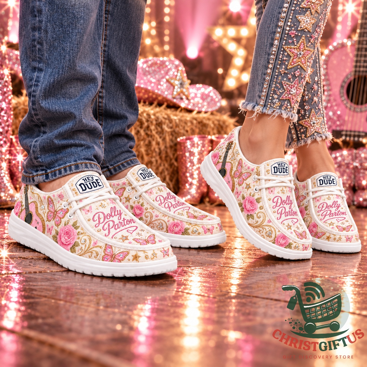 Dolly Parton Pink Floral Country Loafer Shoes - photo 2