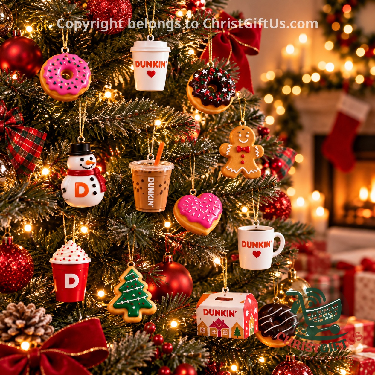 Dunkin Christmas Holiday 2026 Advent Calendar - side panel showing holiday graphics