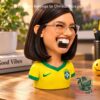 Eduarda Campopiano Viral 3D Printed Mouth Bottle Opener Figure - front three-quarter view