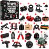 Fitness Christmas Countdown 2026 Advent Calendar - box and numbered fitness miniatures displayed together