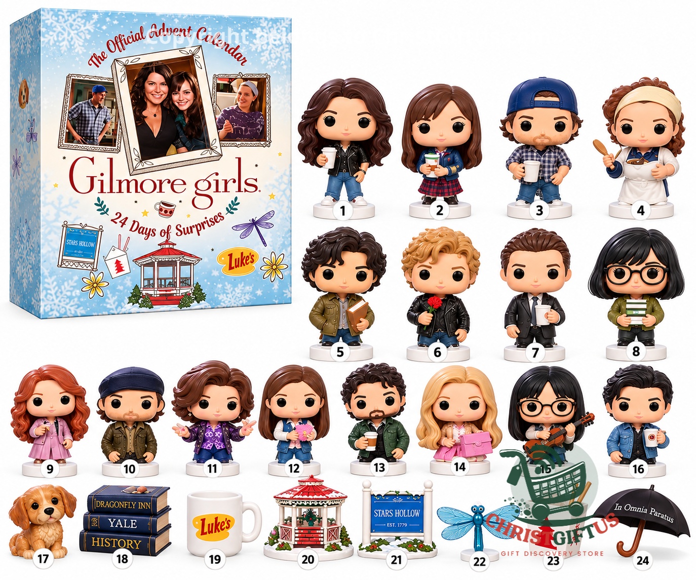 Gilmore Girls 2026 Advent Calendar - box and numbered character surprises displayed