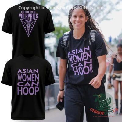 Golden State Valkyries Asian Women Can Hoop T-Shirt - front and back views