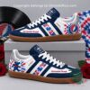 Grateful Dead Red Blue Dancing Bears and Tie Dye Adidas Samba Sneaker - paired side view