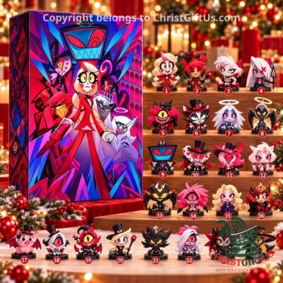 Hazbin Hotel Christmas 2026 Advent Calendar - front box and numbered character figures