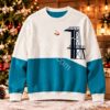 High Diving Board Graphic Colorblock Sweatshirt - front view with diver and platform graphic