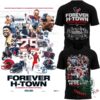 Houston Texans 25 Seasons of Texans Football T-Shirt - front collage print with helmets