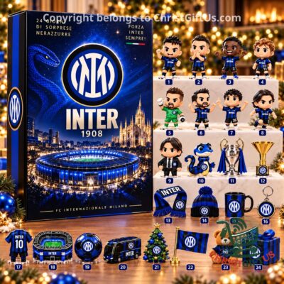 Inter Milan FC Internazionale 2026 Advent Calendar - front packaging and numbered contents display
