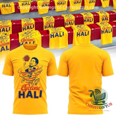 Iowa State Cyclones Cyclone Hali Gold Out T-Shirt - front and back views