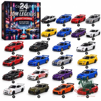 JDM Legends 2026 Advent Calendar - box and 24 numbered cars