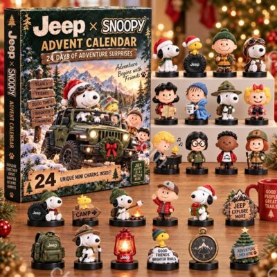 Jeep x Snoopy 24 Days of Adventure Advent Calendar - front packaging with mini charms
