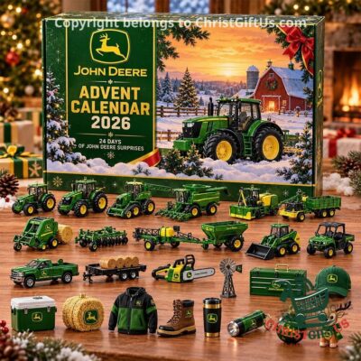 John Deere 2026 Advent Calendar - front packaging with tractor and snowy farm artwork