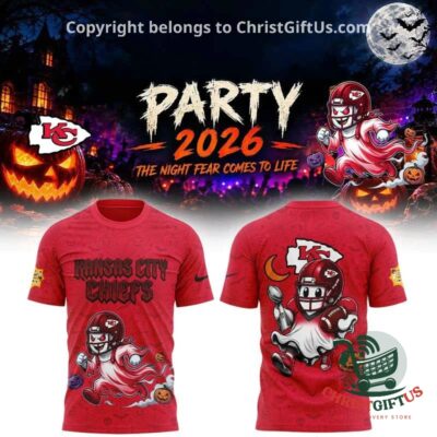 Kansas City Chiefs Halloween Night 2026 T-Shirt - front and back views