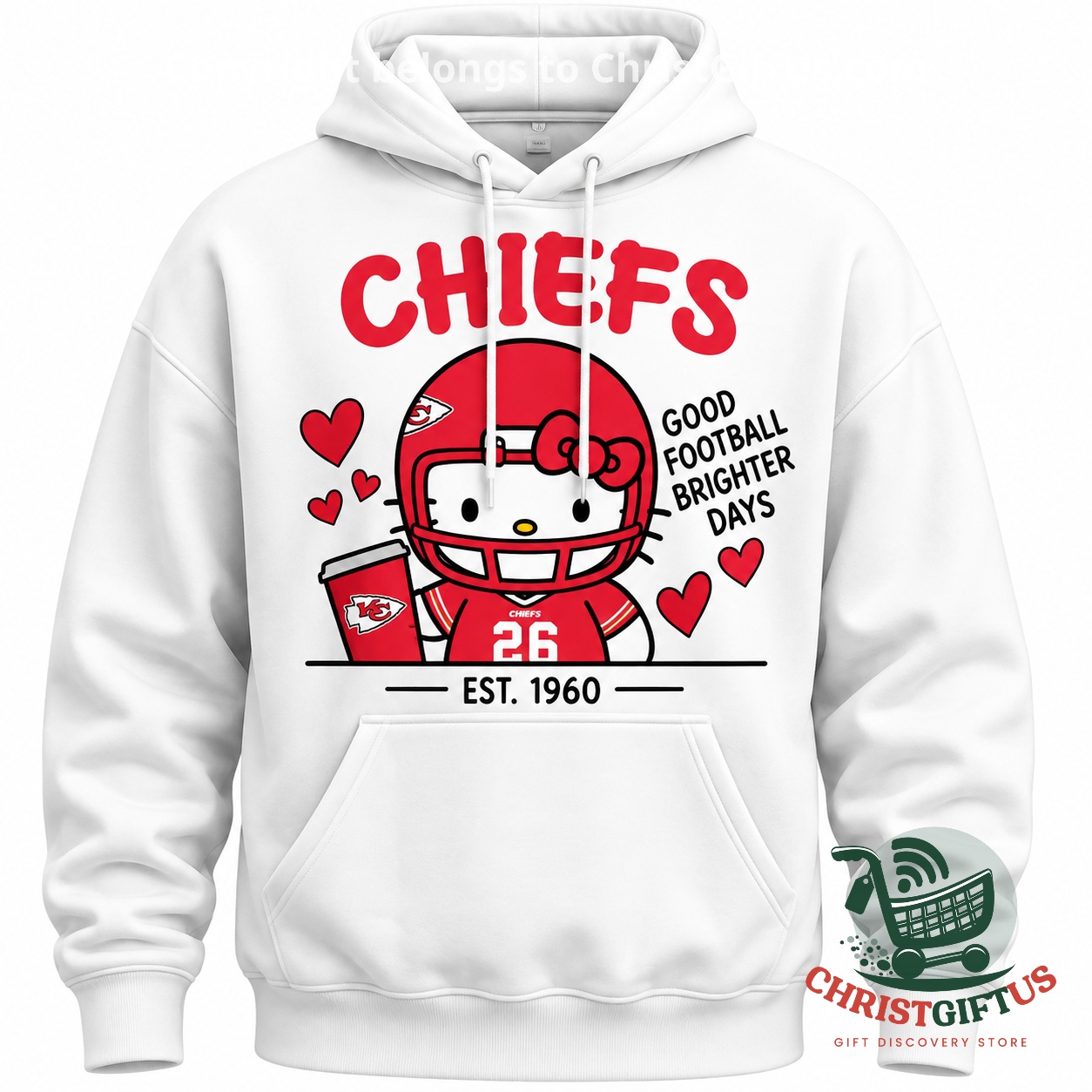 Kansas City Chiefs Hello Kitty Night 2026 Hoodie - photo 2