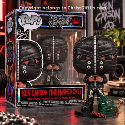 Ken Carson The Masked One Funko Pop Figure - boxed figure beside unboxed masked figure