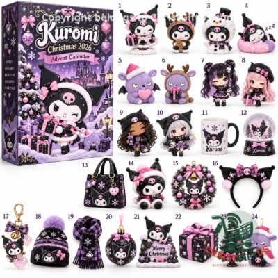 Kuromi Christmas 2026 Advent Calendar - front box artwork with numbered character product previews