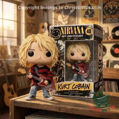 Kurt Cobain Nirvana 40th Anniversary Funko Pop - front figure and collector box view