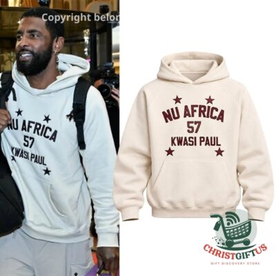 Kyrie Irving Nu Africa 57 Kwasi Paul Hoodie In Macao - front design and modeled view