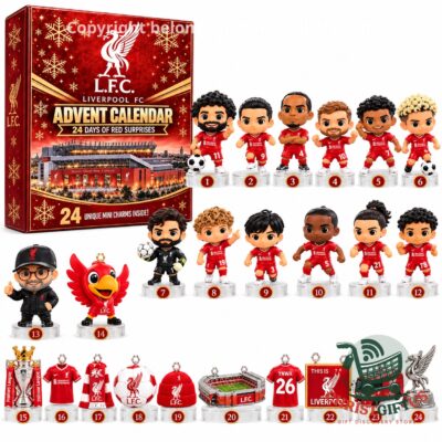 Liverpool FC 2026 Advent Calendar - full display with numbered figures and charms