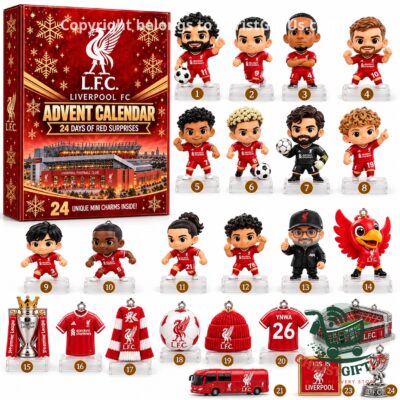 Liverpool FC Red Surprises Christmas Advent Calendar - box with the full numbered set of charms