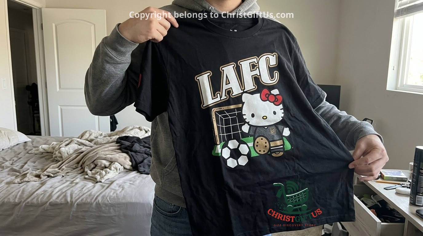 Los Angeles Football Club Hello Kitty Soccer T-Shirt - back Hello Kitty soccer illustration