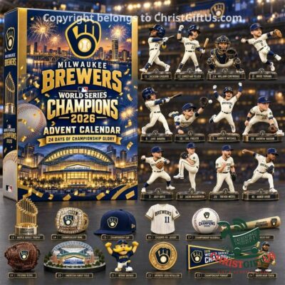 Milwaukee Brewers 2026 advent calendar box with the full set of designs