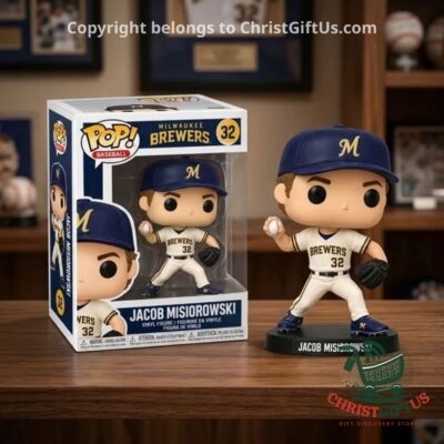 Jacob Misiorowski figure beside its Brewers box