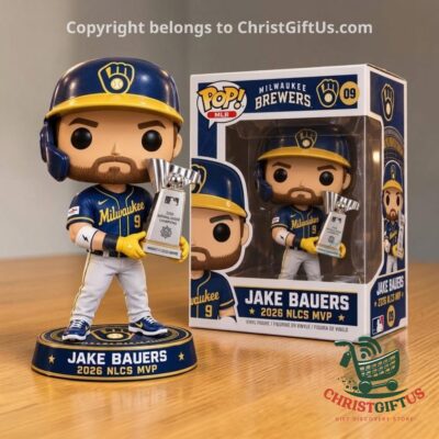 Jake Bauers NLCS MVP figure with trophy beside its box