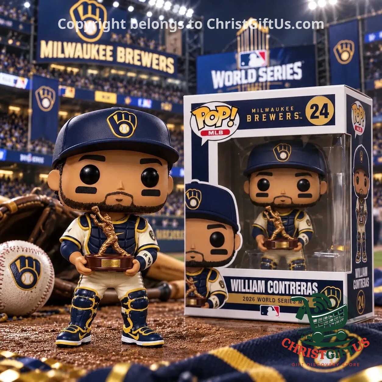 Milwaukee Brewers William Contreras 2026 World Series Catcher Gear Edition Funko Pop - front figure with